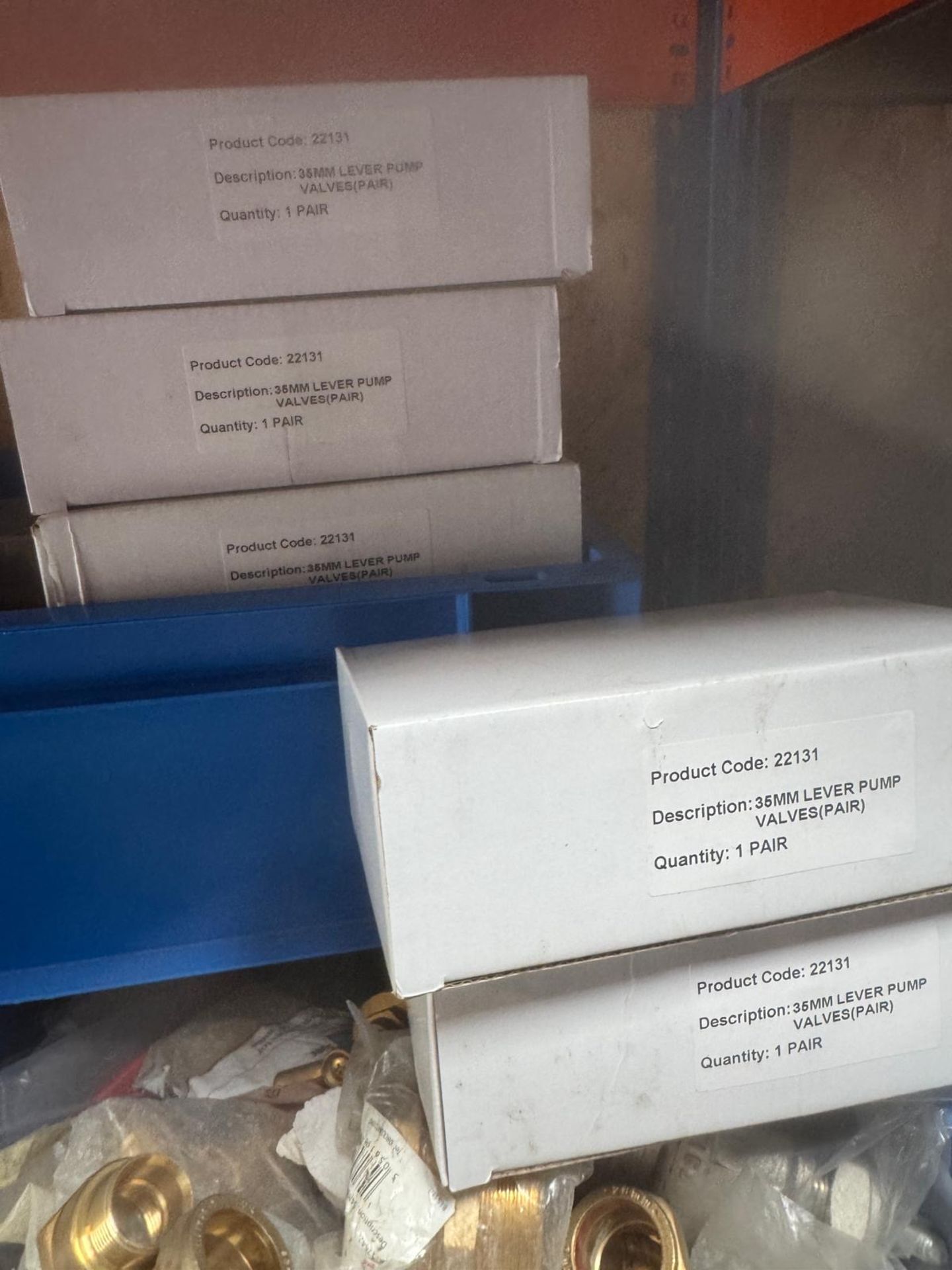 Contents of Two Shelves Comprising Brass & Steel Fittings, Valves, Five Lever Pump Valves, etc. ( - Image 6 of 7