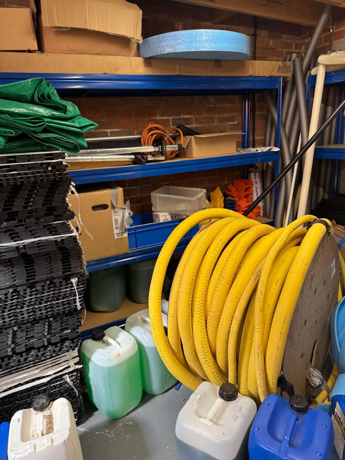 Entire Contents of Rear Storeroom Comprising: Slotted Steel Shelving, Plastic Tubing, Procrate V2, - Image 7 of 9