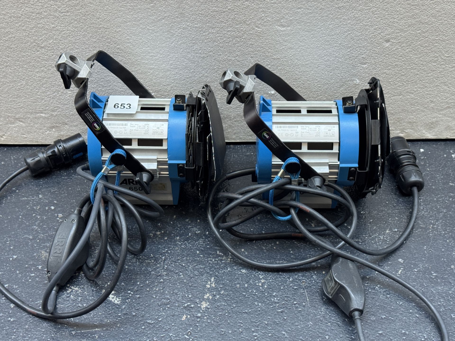 2 Arri 650 Plus Fresnel Studio Lights