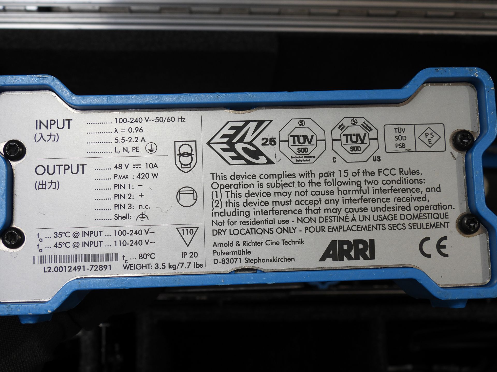 ARRI Skypanel S 60-C Lighting Unit, Serial Number L1.0003353-31004 with Accessories in Flight Case - Image 5 of 5