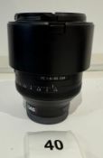 Sony Zeiss 85 mm F 1.4 Lens Serial Number; 1864595
