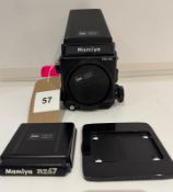 Mamiya RZ67 Professional II Camera Body with Roll Film back and Prism Finder Serial Number; DG1146