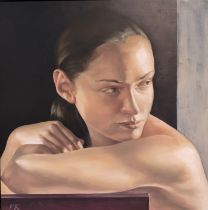Valery Koroshilov, 'Study of a Head', signed with monogram. Oils on board. 47x48cm approx.
