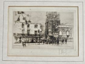William Walcot RE (Scottish/Russian, 1874-1943), 'Chelsea Old Church', uncoloured etching, signed in