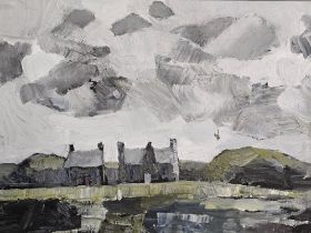 R Conway Jones (Welsh contemporary), Welsh cottages in a landscape, signed and dated verso. Oils