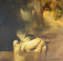 Neil Dallas Brown (Scottish 1938-2003), 'Bathers in dark pool', signed and labelled with title
