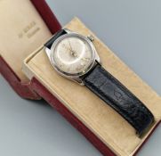 Vintage Tudor (Rolex) Oyster Royal steel wristwatch, with sweep seconds hand and baton and Arabic