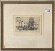 William Walcot RE (Scottish/Russian, 1874-1943), 'Chelsea Old Church', uncoloured etching, signed in