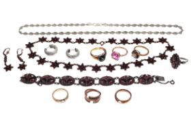 Konvolut Silberschmuck 143,54g 835/- und 925/- Silber mit Steinen