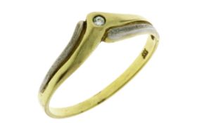 Ring 1,54g 333/- Gelbgold und Weißgold mit Zirkonia, Ringgröße ca. 60