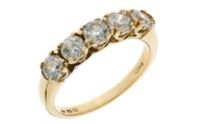 Ring 3,22g 585/- Gelbgold mit Zirkonia, Ringgröße ca. 53