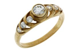 Ring 2,49g 333/- Gelbgold mit Zirkonia, Ringgröße ca. 54