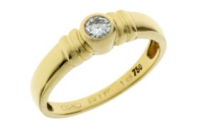 Ring 3,64g 750/- Gelbgold mit Diamant ca. 0,20ct., Ringgröße ca. 56
