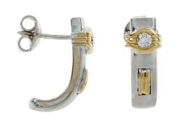 Ohrringe 8,42g 750/- Gelbgold und Weißgold mit Diamanten ca. 0,16 ct.