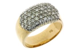 Ring 7,81g 585/- Gelbgold und Weißgold mit 44 Diamanten zus. ca. 1,32 ct., Ringgröße ca. 57