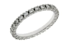 Ring 2,69g 750/- Weißgold mit 26 Diamanten zus. ca. 1,25 ct., Ringgröße ca. 57