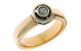 Ring 6,52g 585/- Gelbgold mit Diamant ca. 0,15 ct. im Rosenschliff, Ringgröße ca. 51