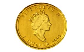 Goldmünze Maple Leaf 1/20 Unze 1,56g 999/- Gelbgold 1993