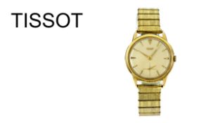 Tissot Handaufzug Edelstahl vergoldet, Band ist nicht original, ohne Box und ohne Papiere