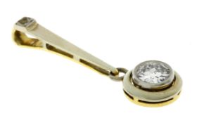 Anhänger 2,01g 585/- Gelbgold und Weißgold mit Diamant ca. 0,90 ct. G/vs1, 1 Stein fehlt