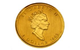 Goldmünze Maple Leaf 1/20 Unze 1,56g 999/- Gelbgold 1993