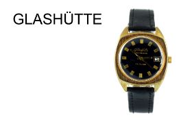 Glashütte Spezimatic Automatik Edelstahl vergoldet, Lederband und Schliesse sind nicht original, ...