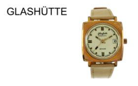 Glashütte Spezimatic Automatik Edelstahl vergoldet, Lederband und Schliesse sind nicht original, ...