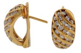 Creolen 5,75g 750/- Gelbgold mit 58 Diamanten ca. 1,16 ct.