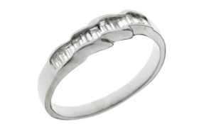 Ring 2,54g 750/- Weißgold mit 12 Diamanten ca. 0,24 ct., Ringgröße ca. 52