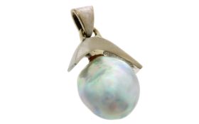 Anhänger 2,54g 585/- Weißgold mit Tahiti-Zuchtperle