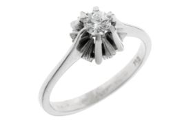 Ring 4,39g 750/- Weißgold mit Diamant ca. 0,27 ct., Ringgröße ca. 55