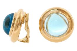 Ohrclips 15,11g 750/- Gelbgold mit Topas