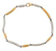 Armband 19,06g 900/- Gelbgold und 950/- Platin, Länge ca. 20 cm