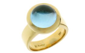 Ring 12,98g 750/- Gelbgold mit Topas, Ringgröße ca. 54