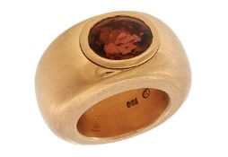 Ring 42,49g 750/- Gelbgold mit Citrin, Ringgröße ca. 55
