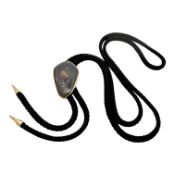 Stoffkette mit Anhänger 25,14g 750/- Gelbgold mit Boulder Opal