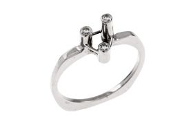 Ring 3,95g 585/- Weißgold mit 3 Diamanten zus. ca. 0,09 ct., Ringgröße ca. 57