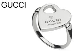 Gucci Trademark Ring mit Herz 4,8g 925/- Silber YBC796357001012, Ringgröße ca. 51