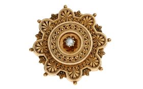 Brosche 6,59g 585/- Gelbgold mit Zuchtperle