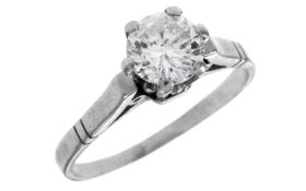 Ring 4,49g 950/-Platin mit Diamant ca. 1,00 ct. F/si, Ringgröße ca. 53