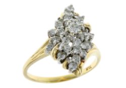 Ring 6,51g 585/- Gelbgold und Weißgold mit 26 Diamanten zus. ca. 1,35 ct., Ringgröße ca. 61