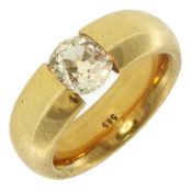 Ring 13,82g 585/- Gelbgold mit Diamant ca. 1,00 ct. H/vs1, Ringgröße ca. 53,5