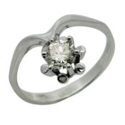 Ring 2,96g 585/- Weißgold mit Diamant ca. 0,40 ct. J/pi1 Ringgröße ca. 54