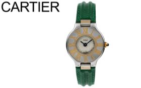Cartier Must de Cartier Quarz Edelstahl mit Lederband, ohne Box und ohne Papiere