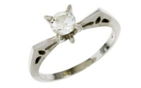 Ring 2,49g 585/- Weißgold mit Diamant ca. 0,45 ct., Ringgröße ca. 52,5