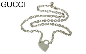 Gucci–Trademark-Halskette 18,38g Silber mit Herzmotiv YBB796363001, Länge ca. 44 cm