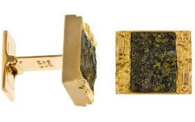 Lapponia Manschettenknöpfe 14,59g 750/- Gelbgold mit Steinen
