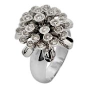 Ring 12,19g 750/- Weißgold mit 29 Diamanten zus. ca. 0,58 ct. F/vs, Ringgröße ca. 54