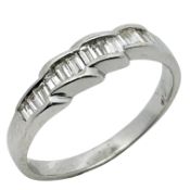 Ring 2,54g 750/- Weißgold mit 12 Diamanten zus. ca. 0,24 ct., Ringgröße ca. 52