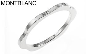 Montblanc Armreif 35,01g 750/- Weißgold mit 5 Diamanten zus. ca. 0,10 ct.